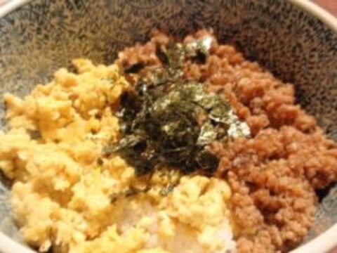 懐かしい味の鶏そぼろ丼♪